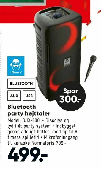 Bilka Bluetooth party højttaler tilbud