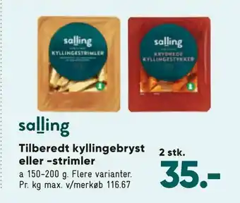 Bilka Tilberedt kyllingebryst eller -strimler tilbud