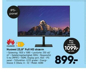 Bilka Huawei 23,8" Full HD skærm tilbud