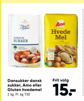 Bilka Dansukker dansk sukker, Amo eller Gluten hvedemel tilbud