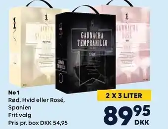 BorderShop No 1 rød, hvid el. rosé - 2 stk tilbud