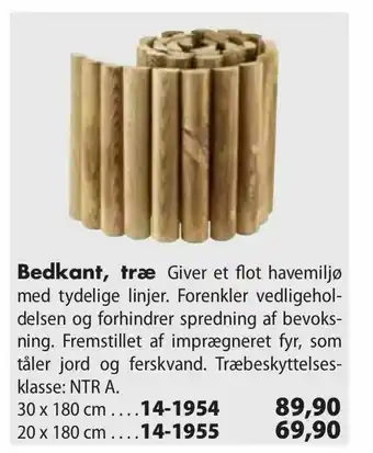 Bedkant, træ