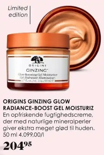 Matas Origins Ginzing Glow Radiance-Boost Gel Moisturiz 50 ml tilbud