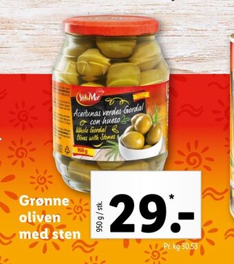 Lidl Grønne oliven med sten tilbud