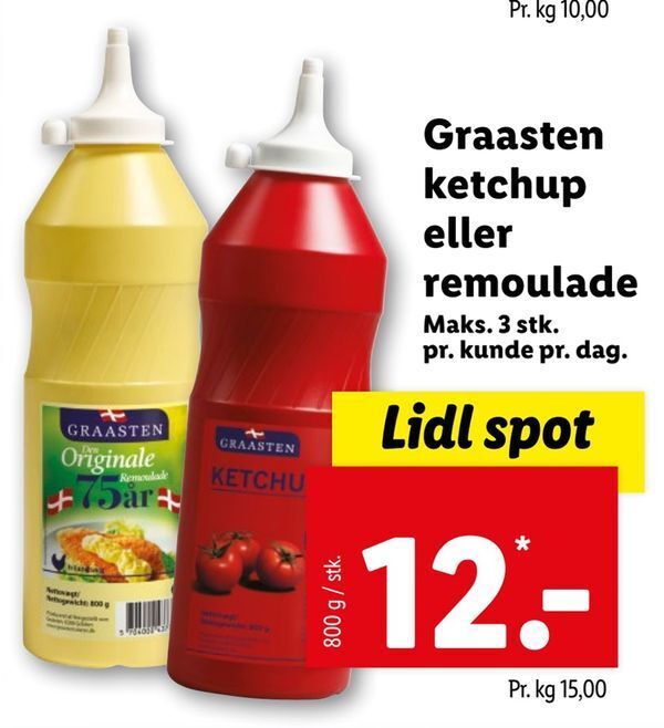 Graasten ketchup eller remoulade tilbud hos Lidl