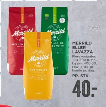 MENY Merrild eller lavazza tilbud
