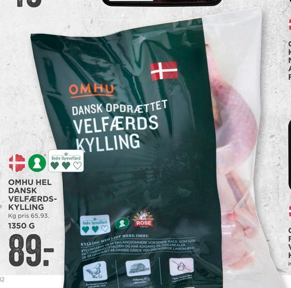 Omhu hel dansk velfærds kylling tilbud hos MENY