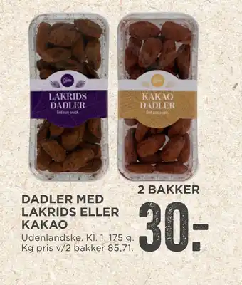 MENY Dadler med lakrids eller kakao tilbud
