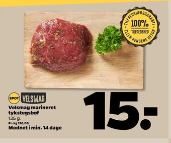 Netto Velsmag marineret tykstegsbøf tilbud
