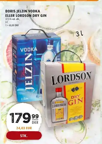 Scandinavian Park Boris jelzin vodka eller lordson dry gin tilbud
