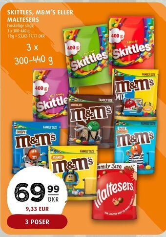 Scandinavian Park Skittles, m&m's eller maltesers tilbud