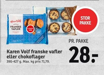 SPAR Karen volf franske vafler eller chokoflager tilbud