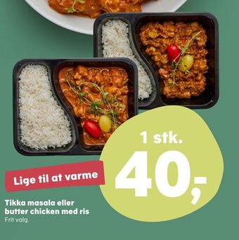 SuperBrugsen Tikka masala eller butter chicken med ris tilbud