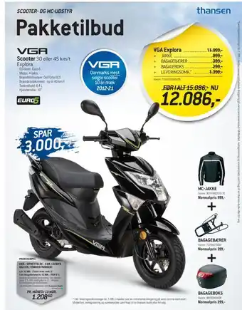 Thansen Vga explora + jakke + bagagebærer + leveringsomk tilbud