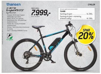 Thansen El-cykel mtb 27,5" tilbud