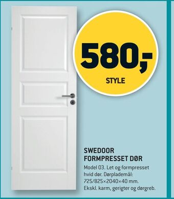 XL-BYG Swedoor formpresset dør tilbud