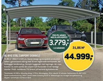 XL-BYG Xl-byg stål carport dobbelt tilbud