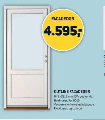 XL-BYG Outline facadedør tilbud