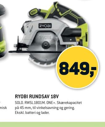 XL-BYG Ryobi rundsav 18v tilbud