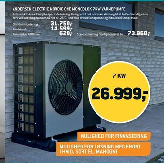 XL-BYG Andersen electric nordic one monoblok 7kw varmepumpe tilbud