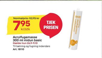 Byggmax Acrylfugemasse 300 ml midun basic tilbud