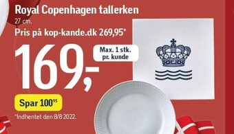 Føtex Royal Copenhagen Tallerken tilbud