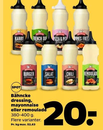 Netto Bähncke dressing, Mayonnaise eller Remoulade tilbud