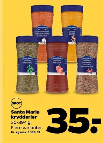 Netto Santa Maria krydderier tilbud