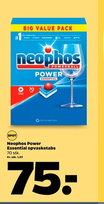 Netto Neophos Power Essential Opvasketabs tilbud