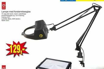 Harald Nyborg Lampe med forstørrelsesglas tilbud