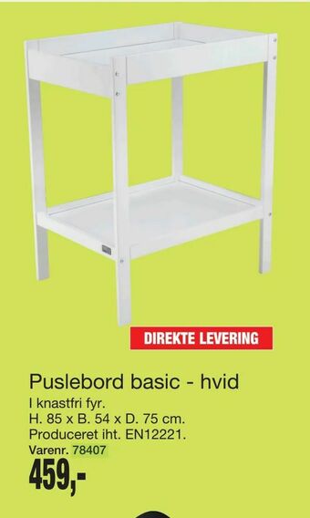 Harald Nyborg Puslebord basic - hvid tilbud