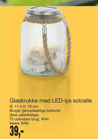 Glaskrukke med LED-lys solcelle