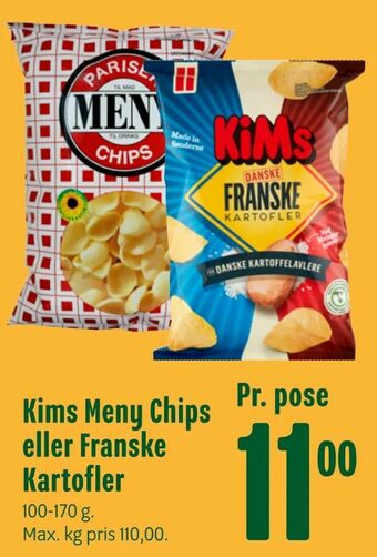 Min Købmand Kims Meny Chips eller Franske Kartofler tilbud