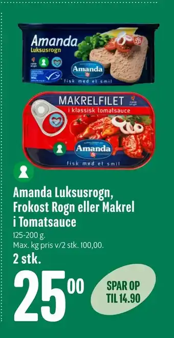 Min Købmand Amanda Luksusrogn, Frokost Rogn eller Makrel i Tomatsauce tilbud