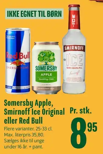 Min Købmand Somersby Apple, Smirnoff Ice Original eller Red Bull tilbud