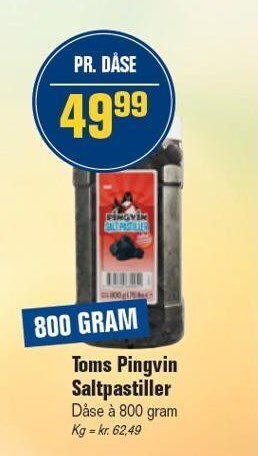 Toms pingvin saltpastiller