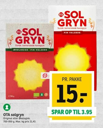 SPAR OTA solgryn tilbud