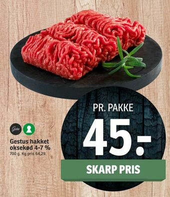 SPAR Gestus hakket oksekød 4-7 % tilbud