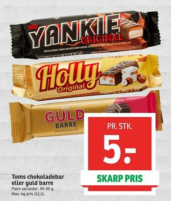 SPAR Toms chokoladebar eller guld barre tilbud