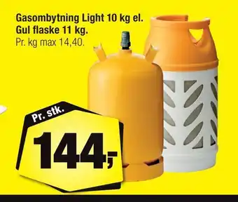 Calle Gasombytning light 10 kg el. gul flaske 11 kg tilbud