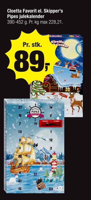 Calle Cloetta favorit el. skipper's pipes julekalender tilbud