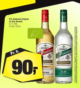 Calle O.p. anderson original el. klar akvavit tilbud