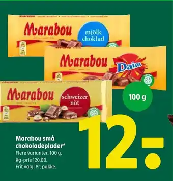 Coop 365 Marabou små chokoladeplader tilbud