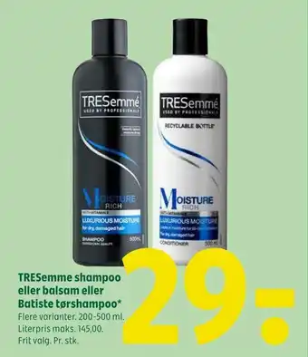 Coop 365 Tresemme shampoo eller balsam eller batiste tørshampoo tilbud