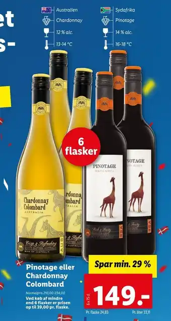 Lidl Pinotage eller chardonnay colombard tilbud