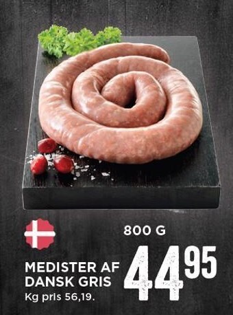 MENY Medister af dansk gris tilbud
