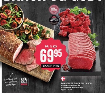 MENY Roastbeef eller gullasch af okseinderlår af dansk kødkvæg tilbud