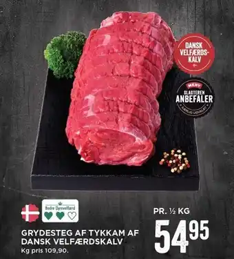MENY Grydesteg af tykkam af dansk velfærdskalv pr 1/2 kg tilbud