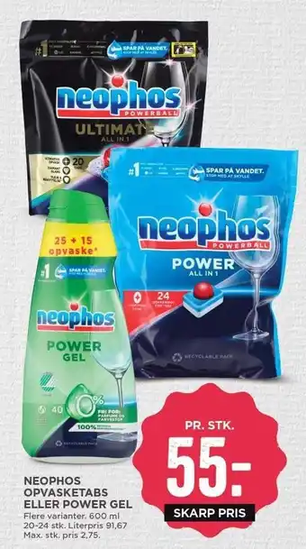 MENY Neophos opvasketabs el. power gel tilbud