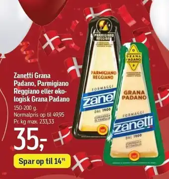 Føtex Zanetti grana padano, parmigiano reggiano el. øko grana padano tilbud